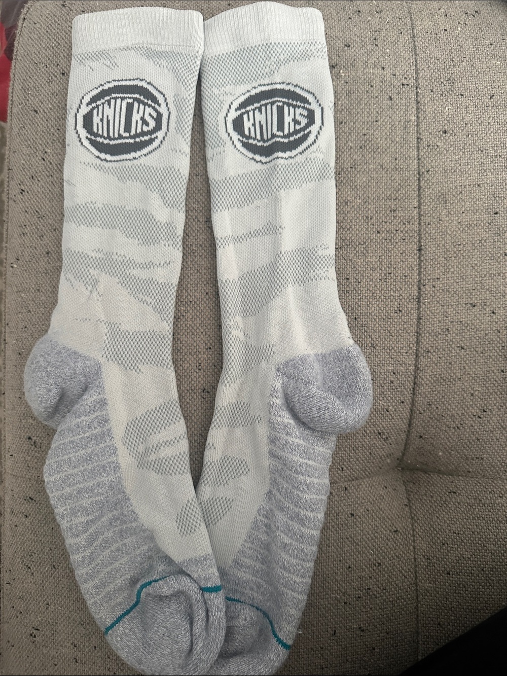 Knicks X NBA X Stance White & Gray Athletic Crew Socks